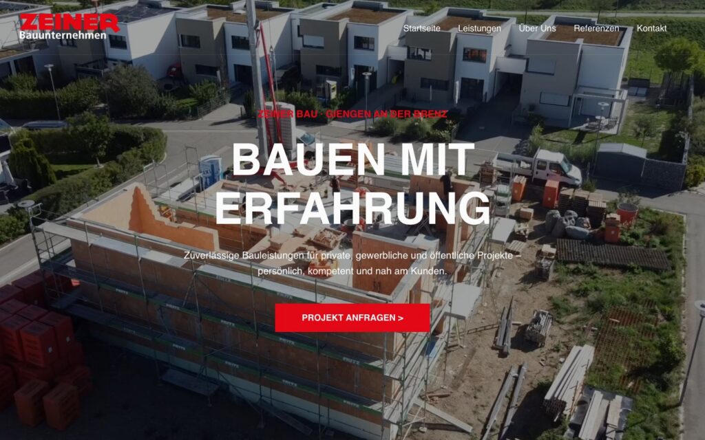 Website Zeiner Bau